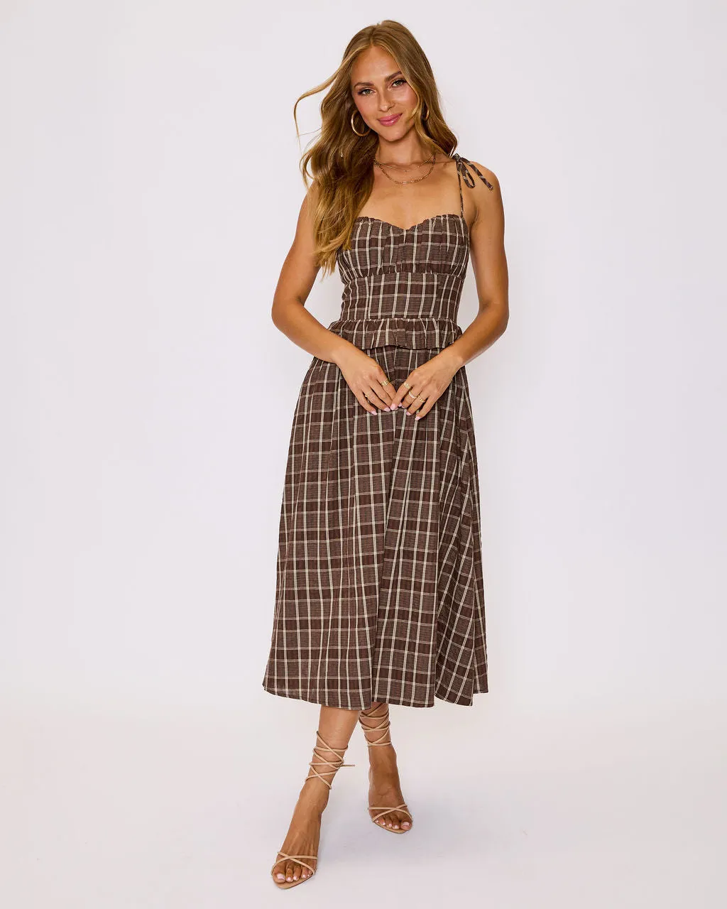 Emma Plaid Midi Dress sold by Vici product image thumbnail 5