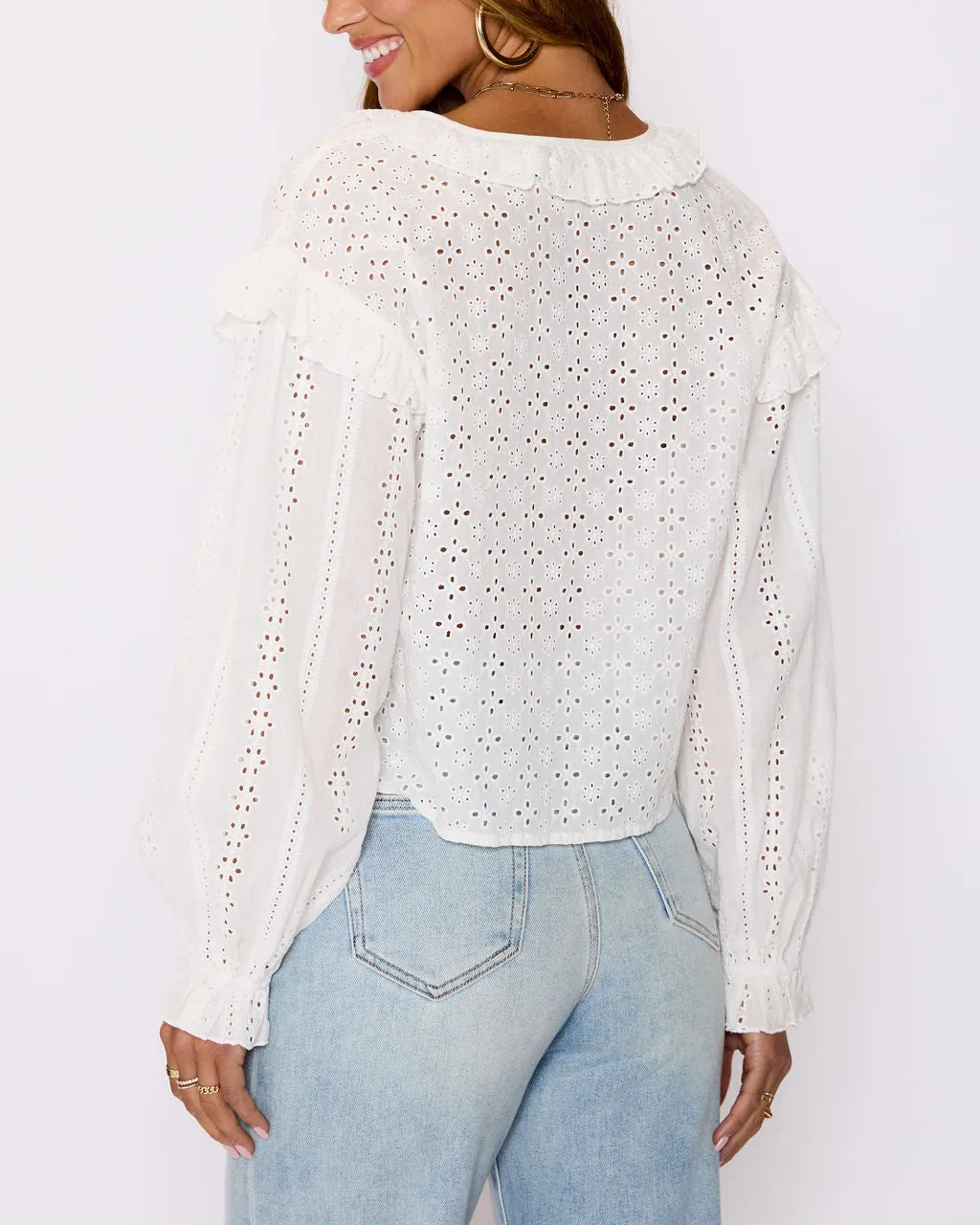 Mabel Ruffle Tie Front Blouse sold by Vici product image thumbnail 4