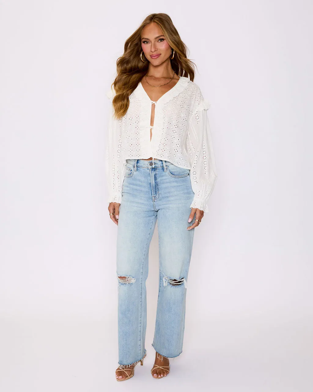 Mabel Ruffle Tie Front Blouse sold by Vici product image thumbnail 2