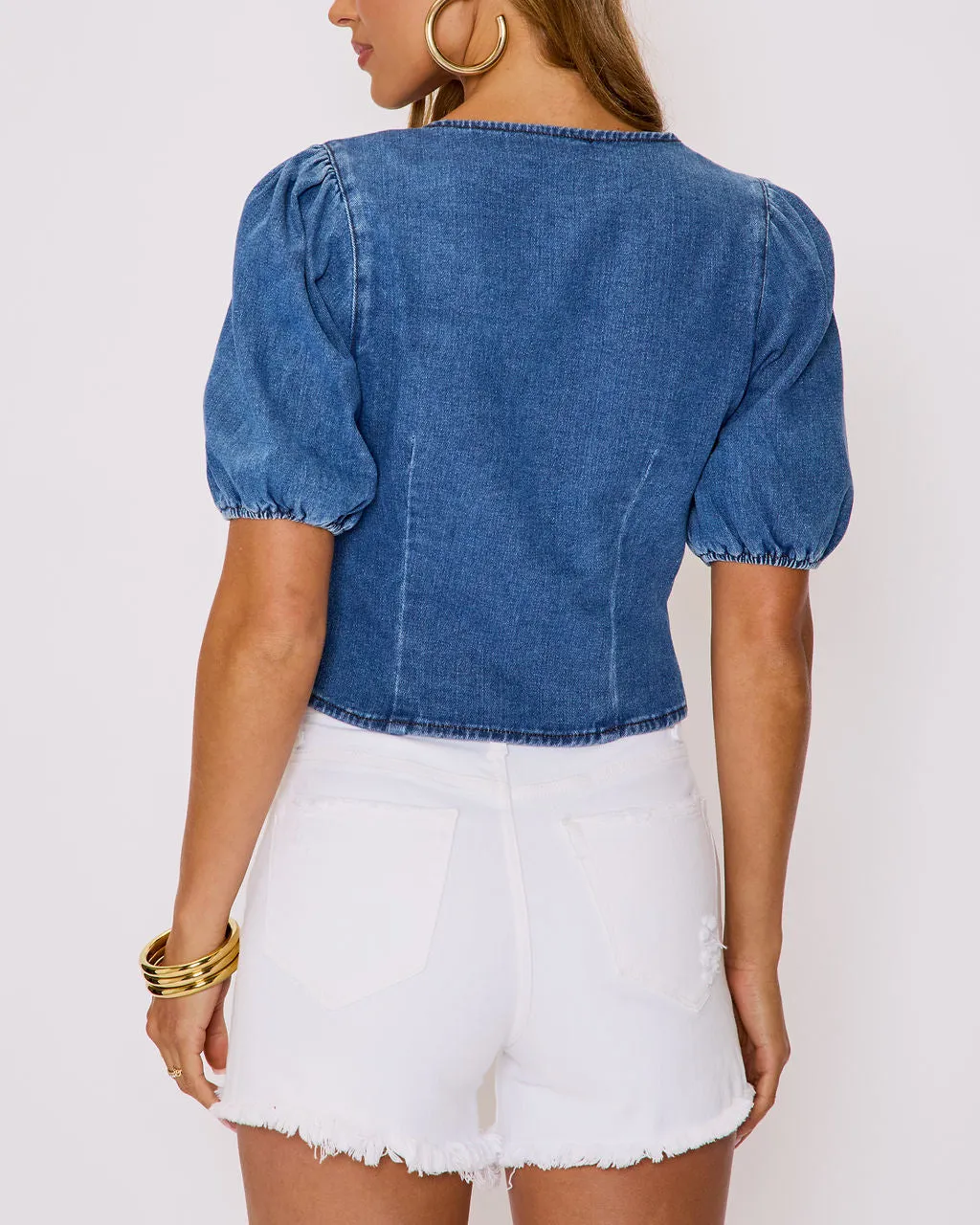 Delilah Denim Tie Front Top sold by Vici product image thumbnail 4