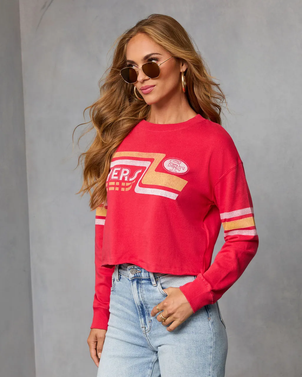 San Francisco 49ers Touchdown Long Sleeve Graphic Tee sold by Vici product image thumbnail 3