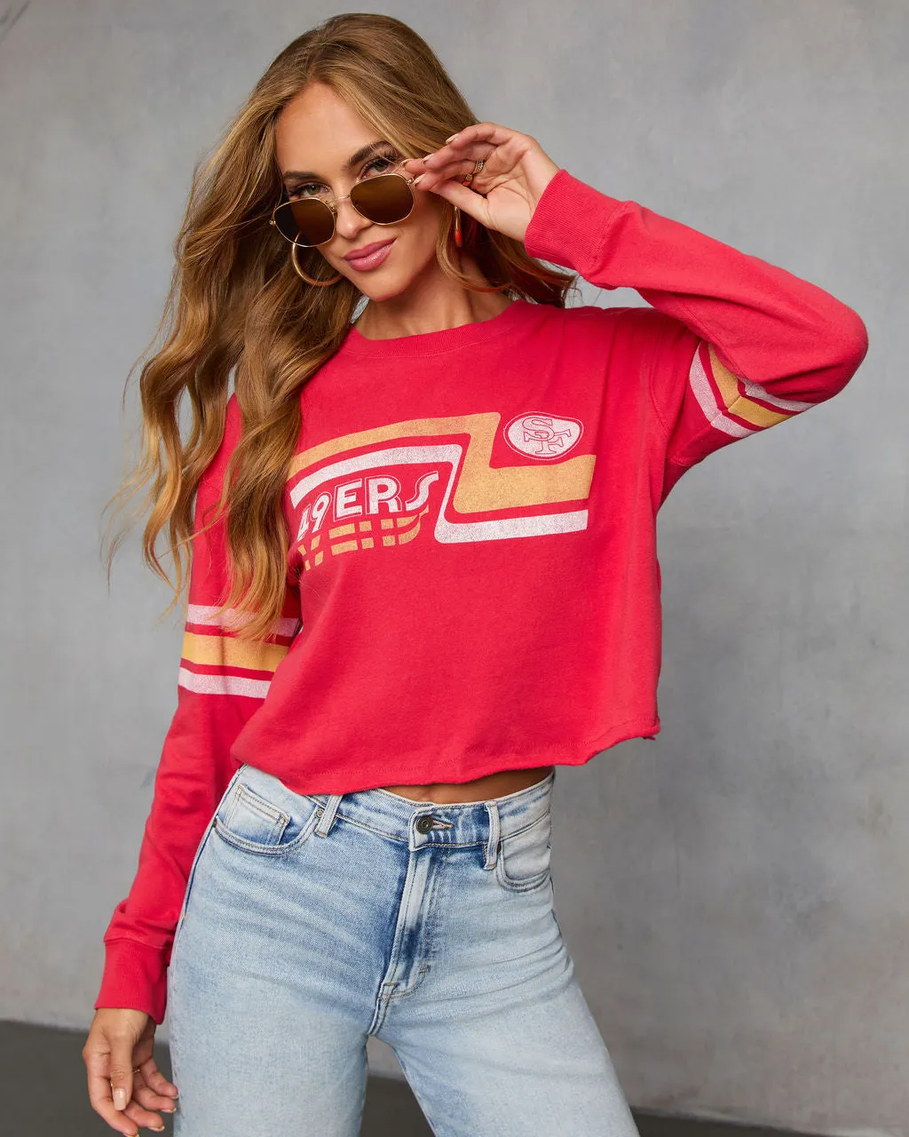 San Francisco 49ers Touchdown Long Sleeve Graphic Tee sold by Vici product image thumbnail 5