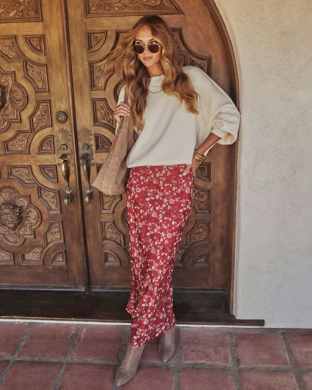 Warm Fade Printed Maxi Skirt sold by Vici