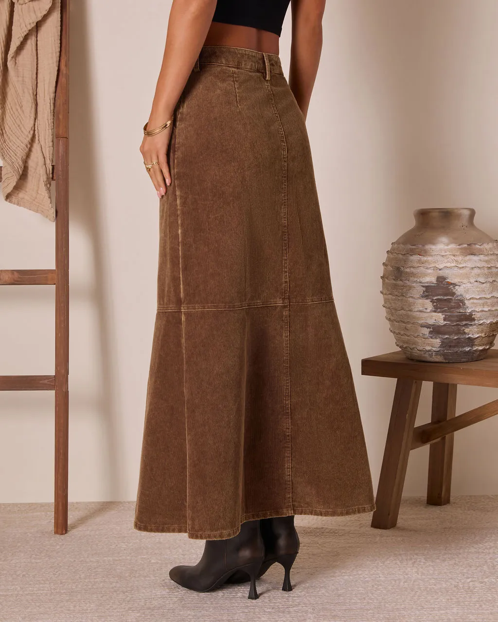 Caresse Corduroy Maxi Skirt sold by Vici product image thumbnail 4