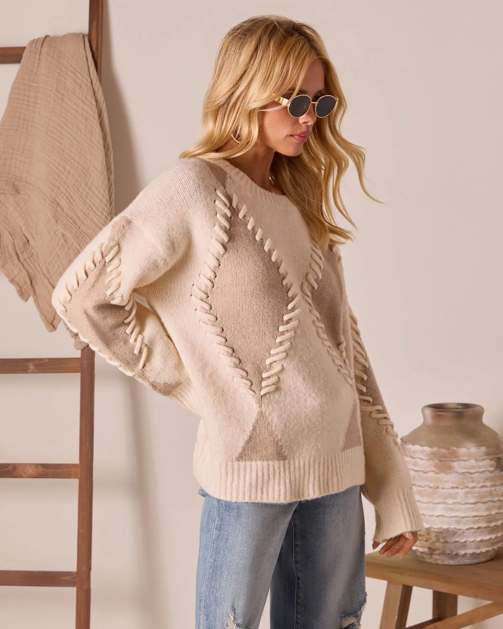 Chai Reverie Raised Stitch Knit Sweater sold by Vici product image thumbnail 3