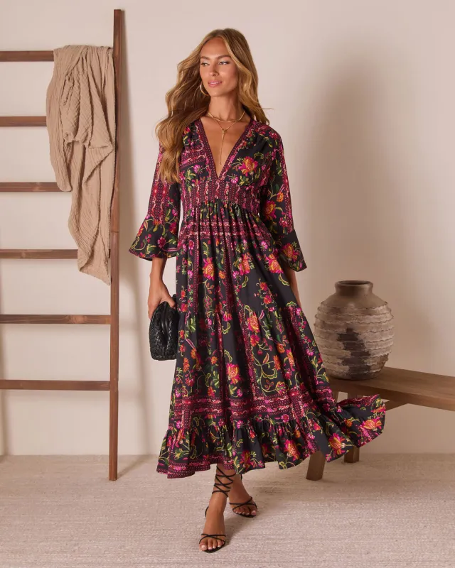 Echo Wild Printed Midi Dress sold by Vici