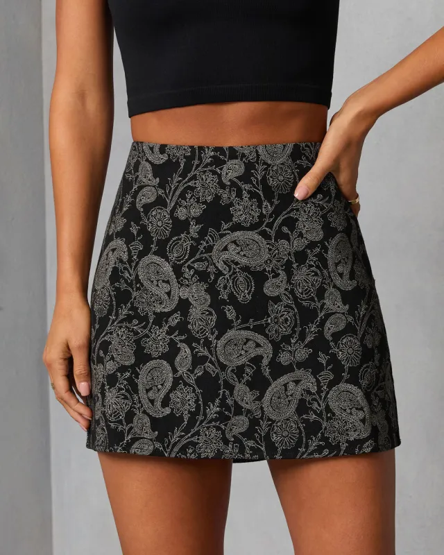 Wanderlune Printed Mini Skirt sold by Vici