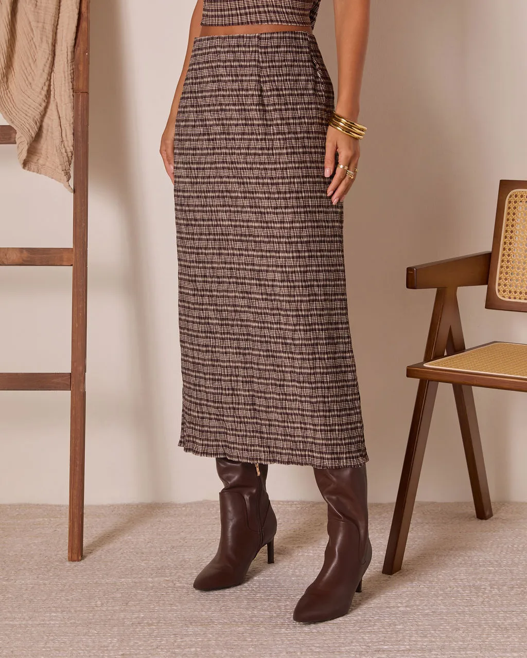 Haylow Plaid Midi Skirt sold by Vici product image thumbnail 3