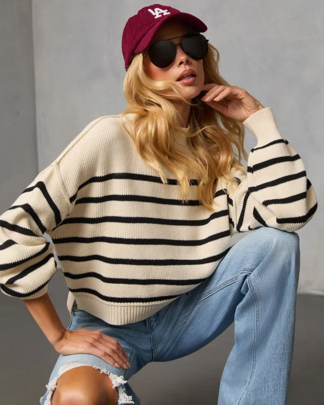 Griselle Contrast Striped Sweater sold by Vici