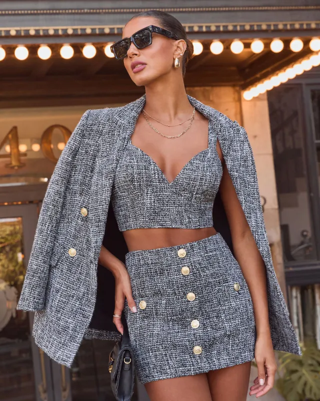 Corenne Tweed Mini Skirt sold by Vici