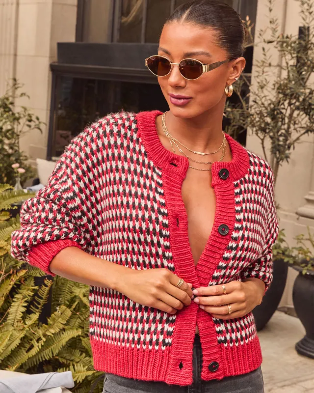 Whipped Chai Abstract Cardigan sold by Vici