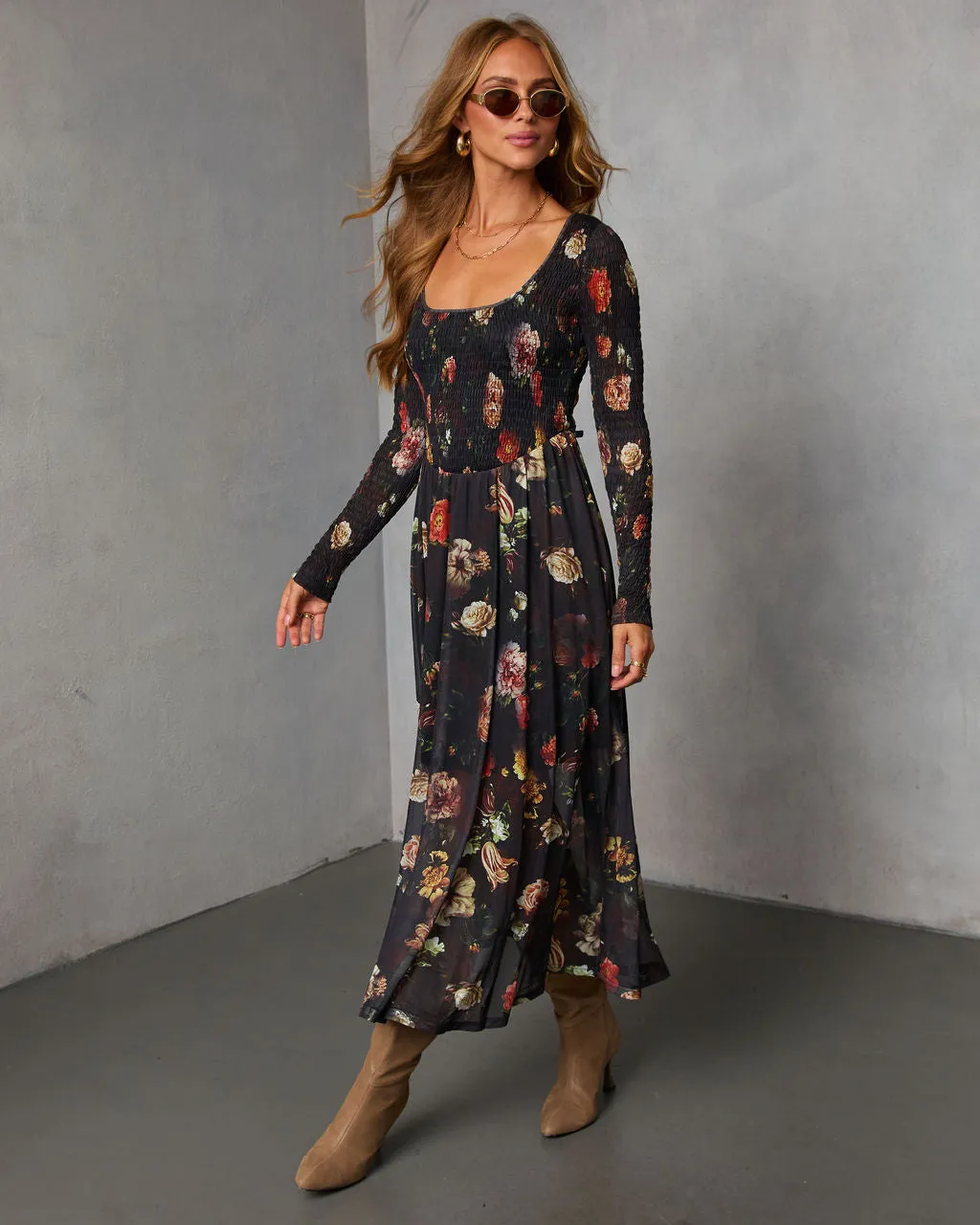Dried Bloom Printed Maxi Dress sold by Vici product image thumbnail 3
