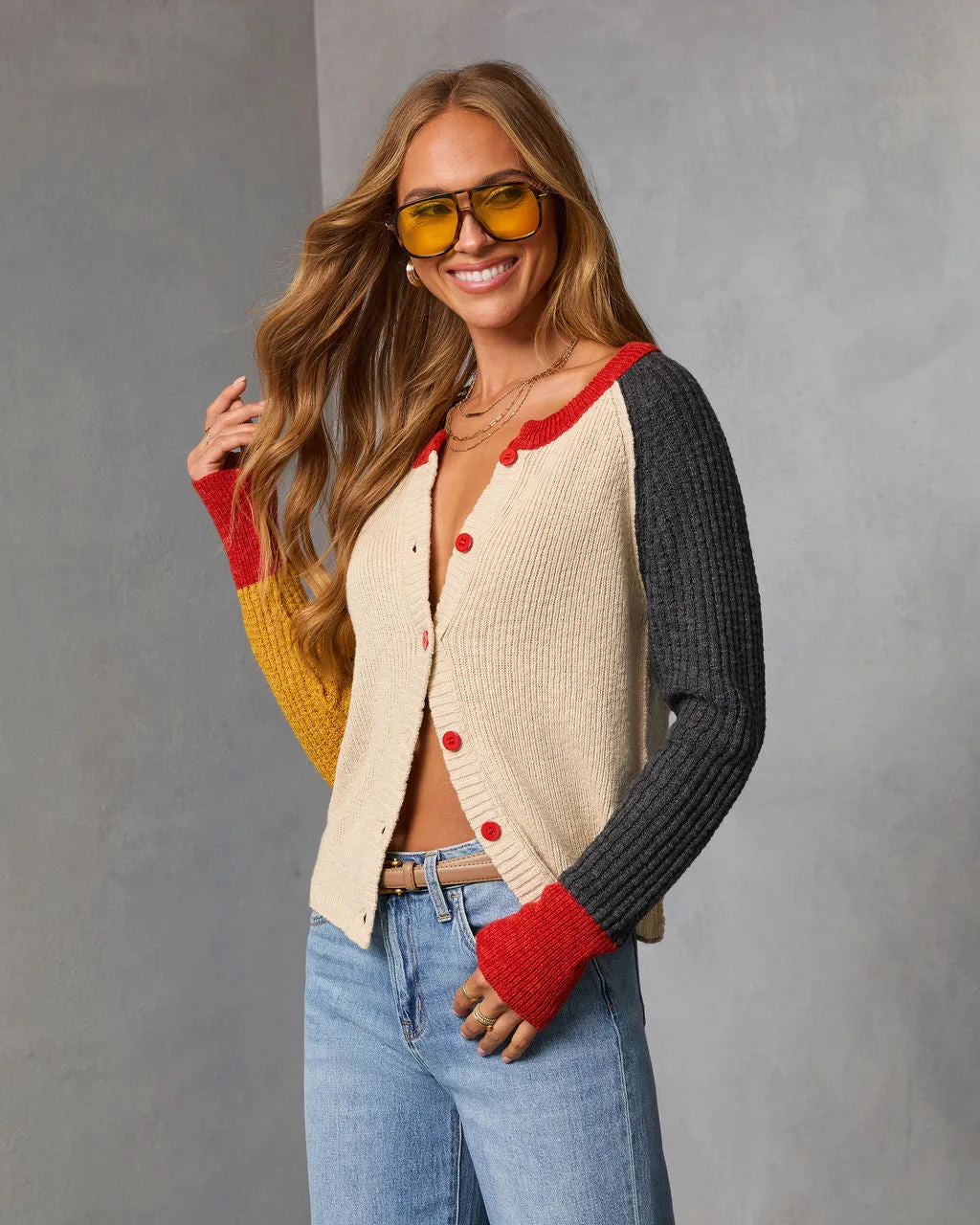 Celinda Knit Colorblock Cardigan sold by Vici product image thumbnail 3