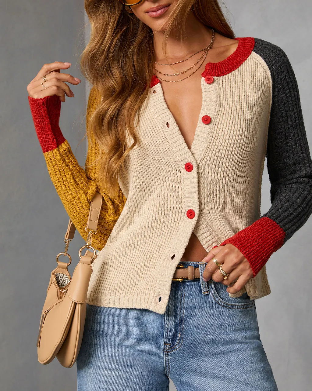Celinda Knit Colorblock Cardigan sold by Vici product image thumbnail 5