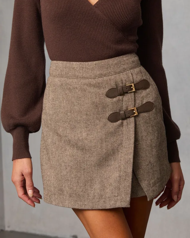 Mariglen Dual Belted Mini Skort sold by Vici