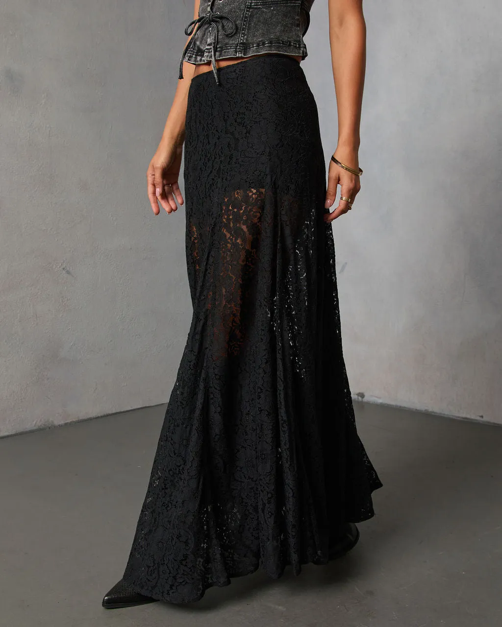 Moss Moon Lace Maxi Skirt sold by Vici product image thumbnail 3