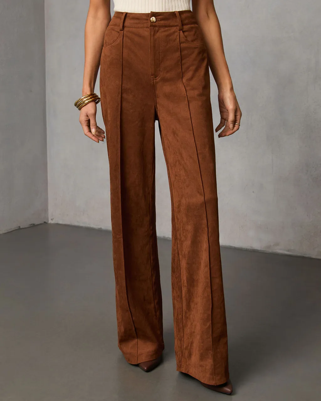 Lioren Suede Flare Pants sold by Vici product image thumbnail 5