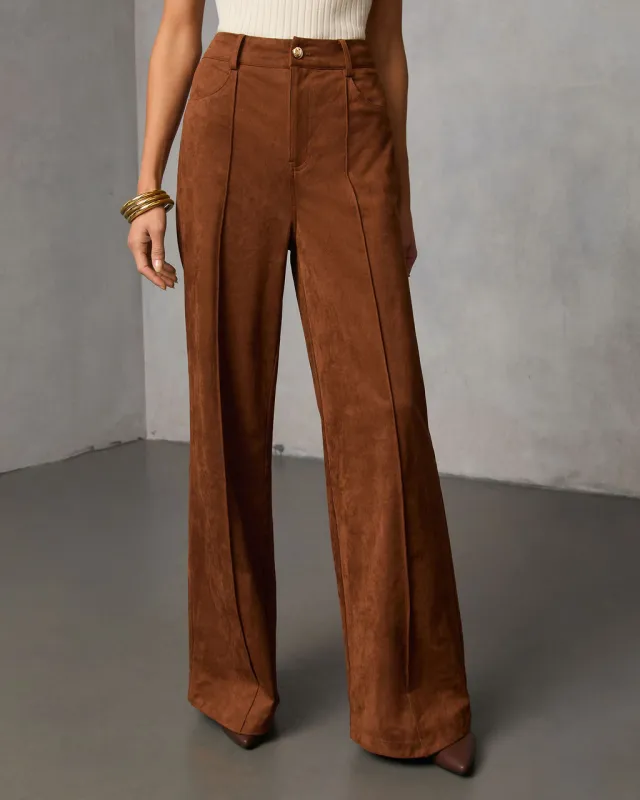 Lioren Suede Flare Pants made by Vici