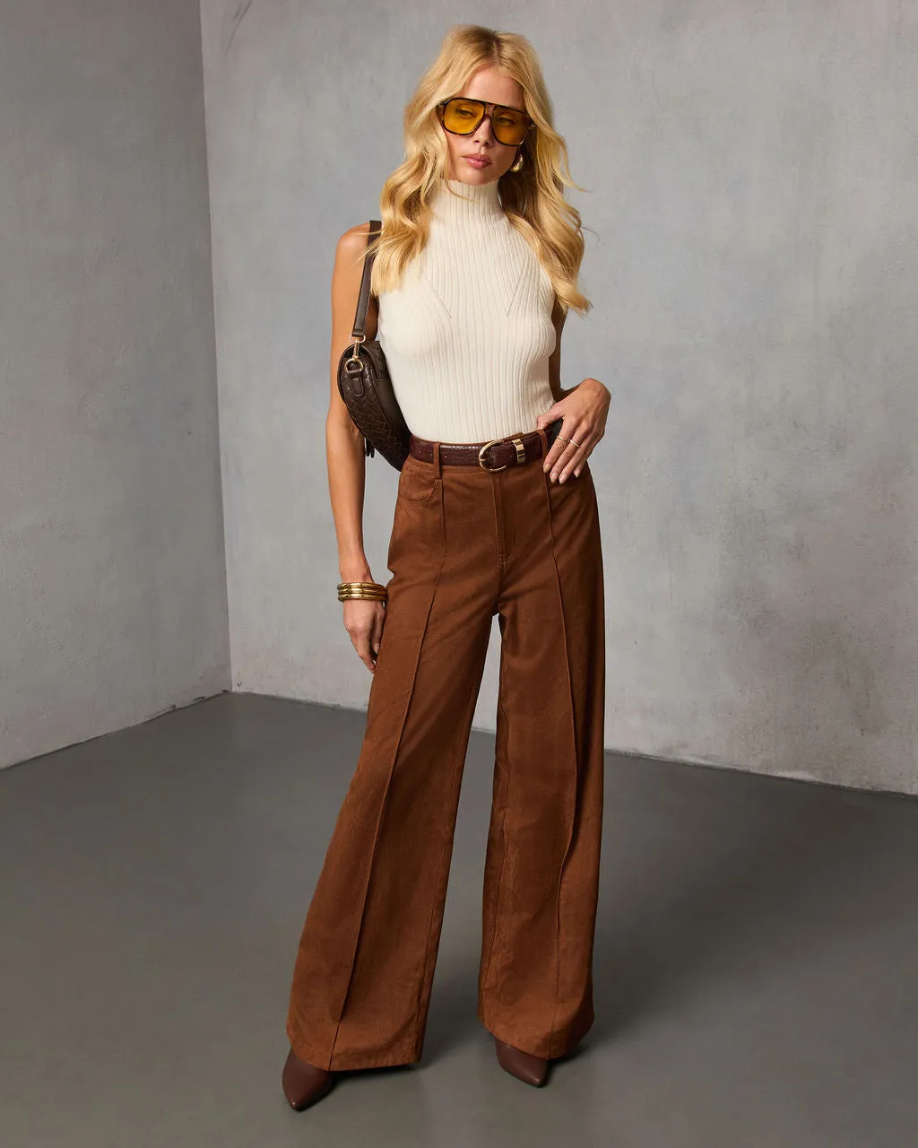Lioren Suede Flare Pants sold by Vici product image thumbnail 4