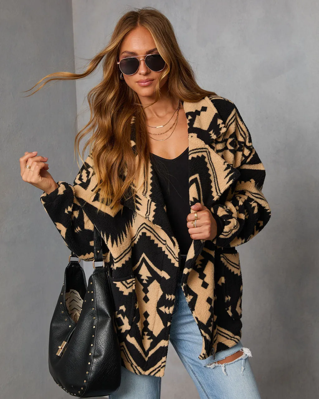 Marner Aztec Sherpa Moto Jacket sold by Vici