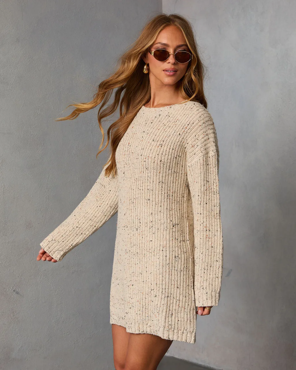 Honeycot Ribbed Knit Mini Sweater Dress sold by Vici product image thumbnail 3