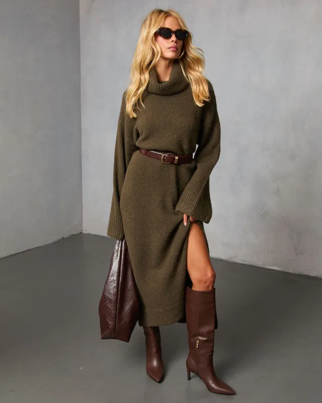 Roselle Turtleneck Midi Sweater Dress sold by Vici