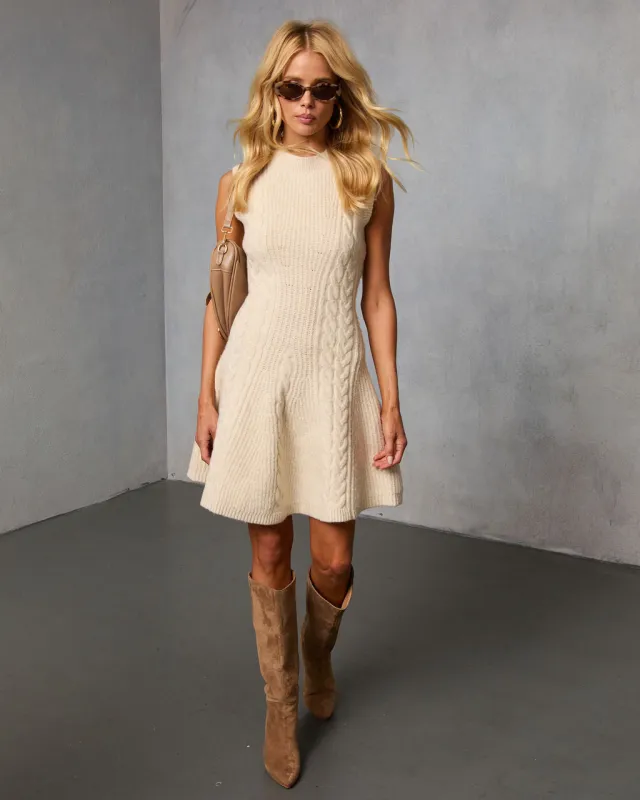 Cozylane Cable Knit Mini Sweater Dress sold by Vici