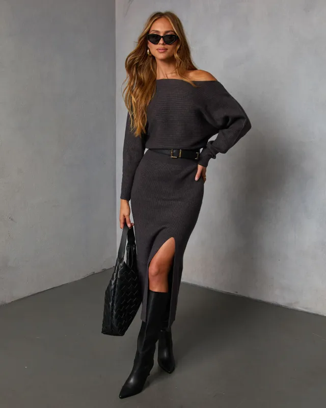 Rhodan Midi Off The Shoulder Sweater Dress sold by Vici