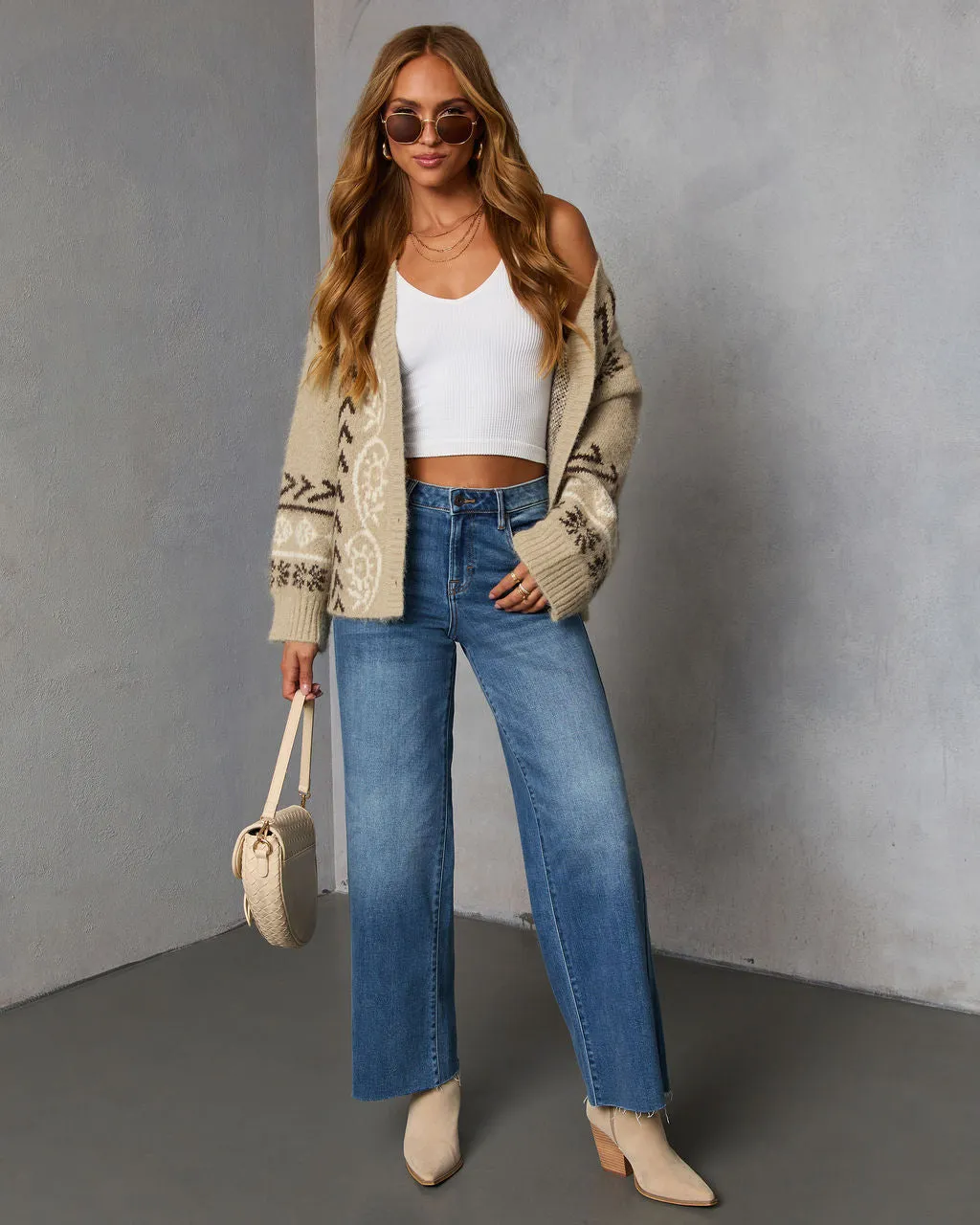 Oat Loop Abstract Print Cardigan sold by Vici product image thumbnail 2