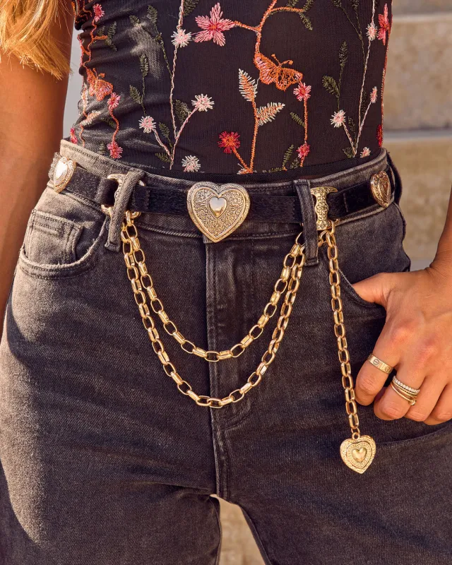 Easy Lover Heart Chain Detail Belt sold by Vici