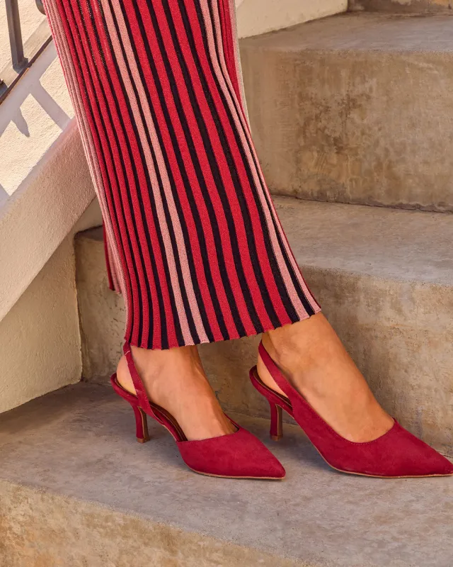 Kessie Suede Slingback Heels sold by Vici