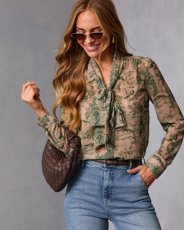 Edenia Abstract Print Blouse sold by Vici