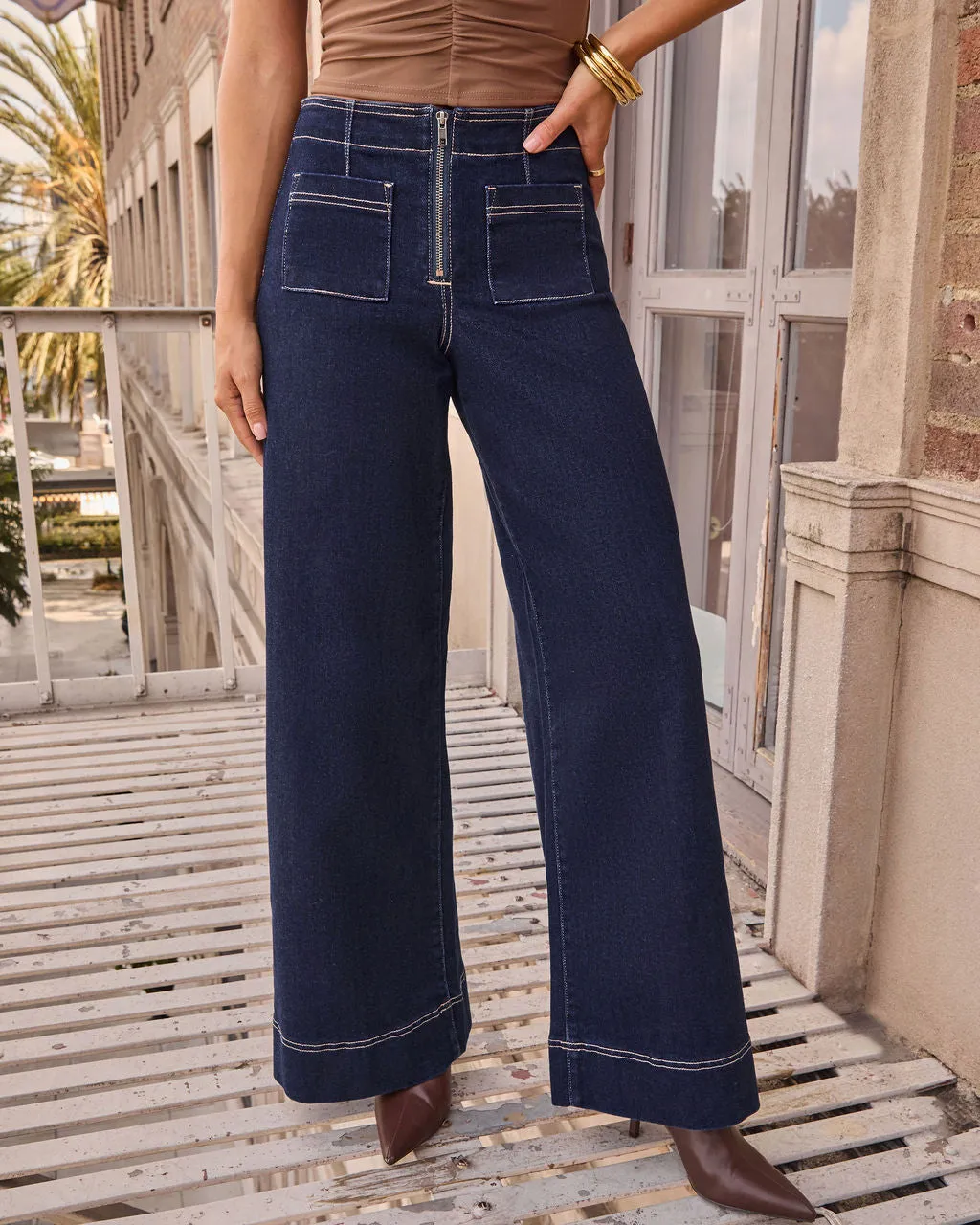 Raeley Super Stretch Wide Leg Jeans sold by Vici product image thumbnail 2