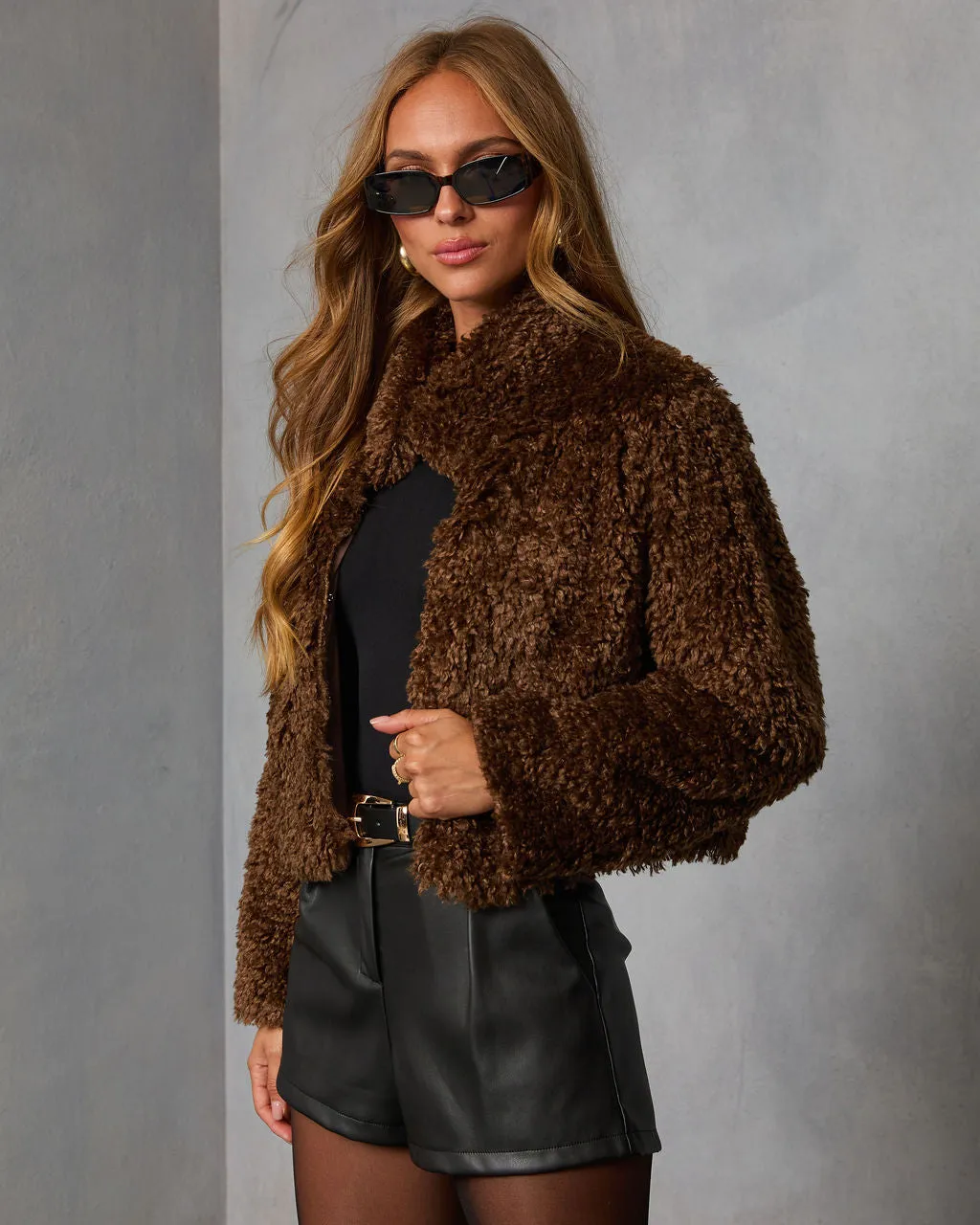 Toasted Hazel Nubby Faux Fur Jacket sold by Vici product image thumbnail 3