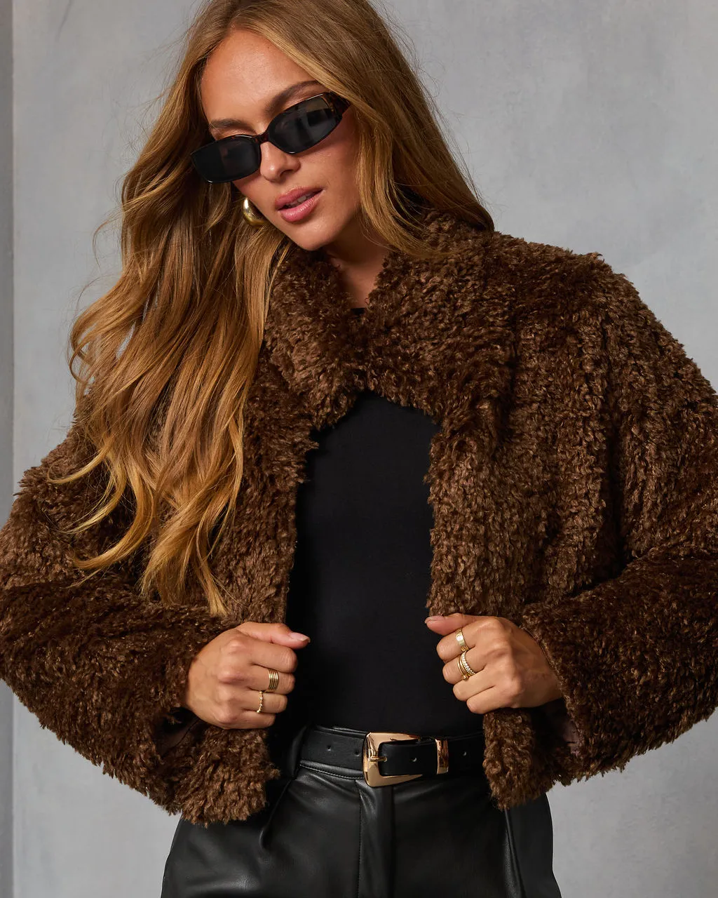 Toasted Hazel Nubby Faux Fur Jacket sold by Vici product image thumbnail 5