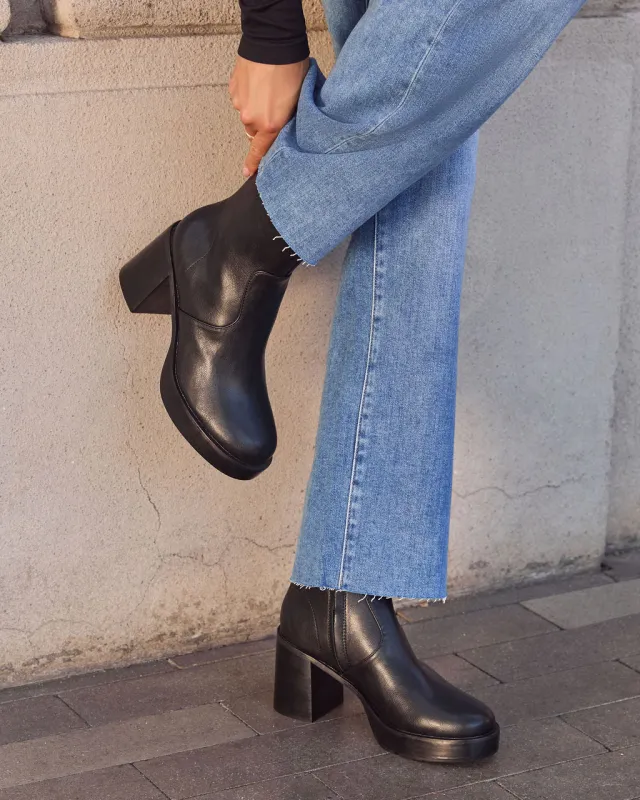 Roem Leather Platform Ankle Booties made by Vici