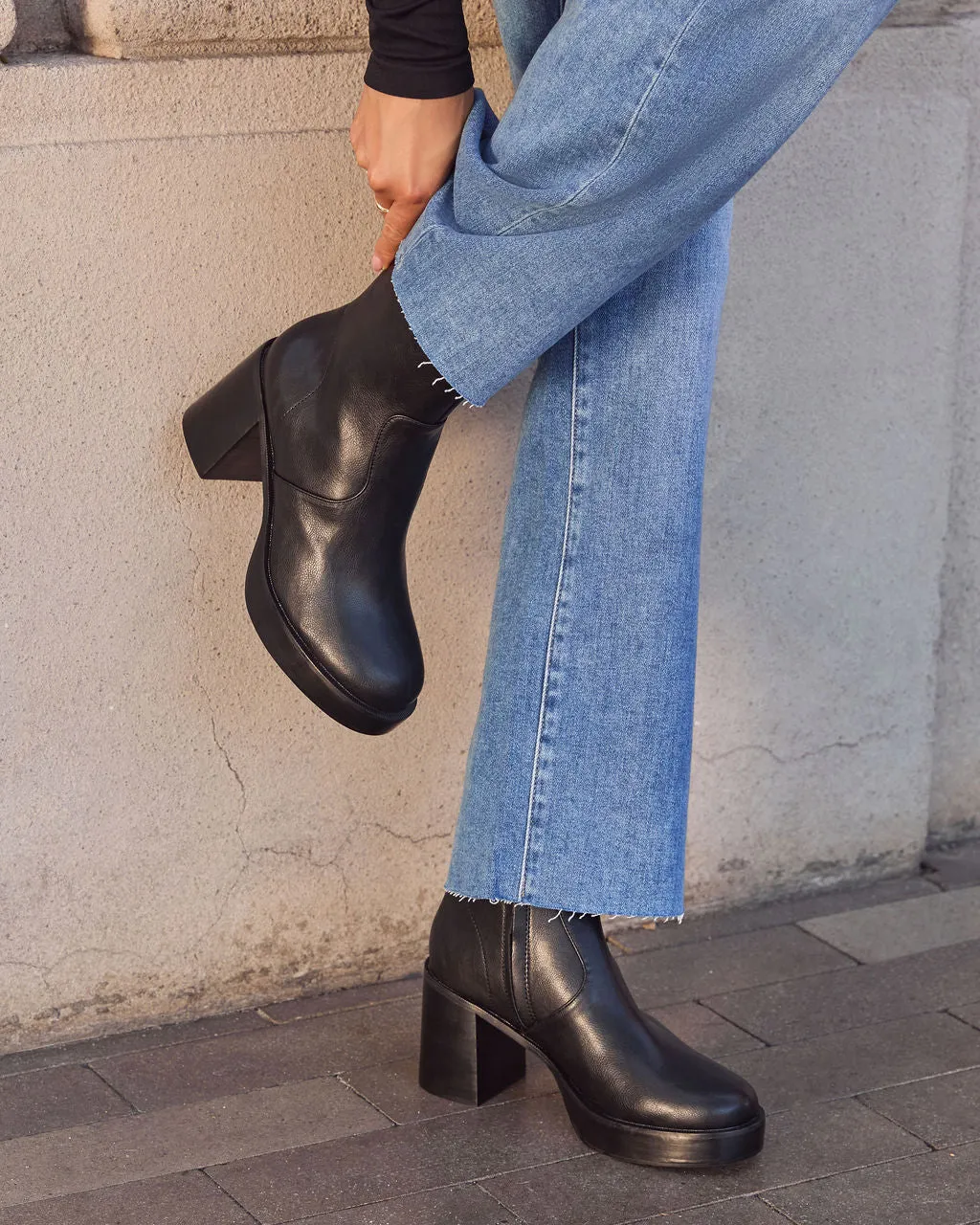 Roem Leather Platform Ankle Booties sold by Vici