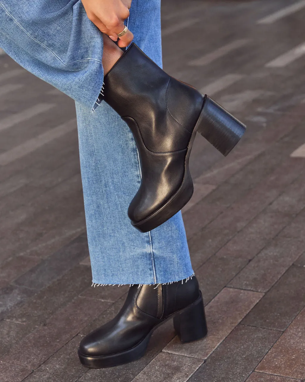 Roem Leather Platform Ankle Booties sold by Vici product image thumbnail 4