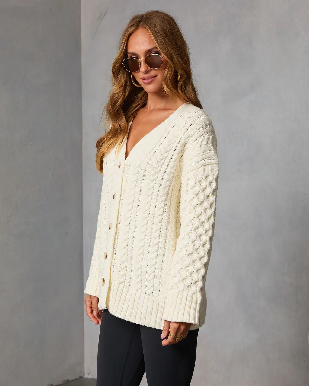 Autumn Solstice Cable Knit Cardigan sold by Vici product image thumbnail 3