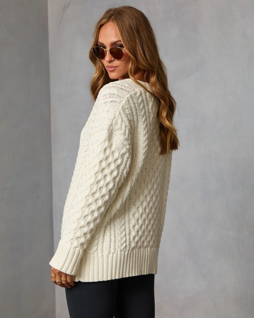 Autumn Solstice Cable Knit Cardigan sold by Vici product image thumbnail 4