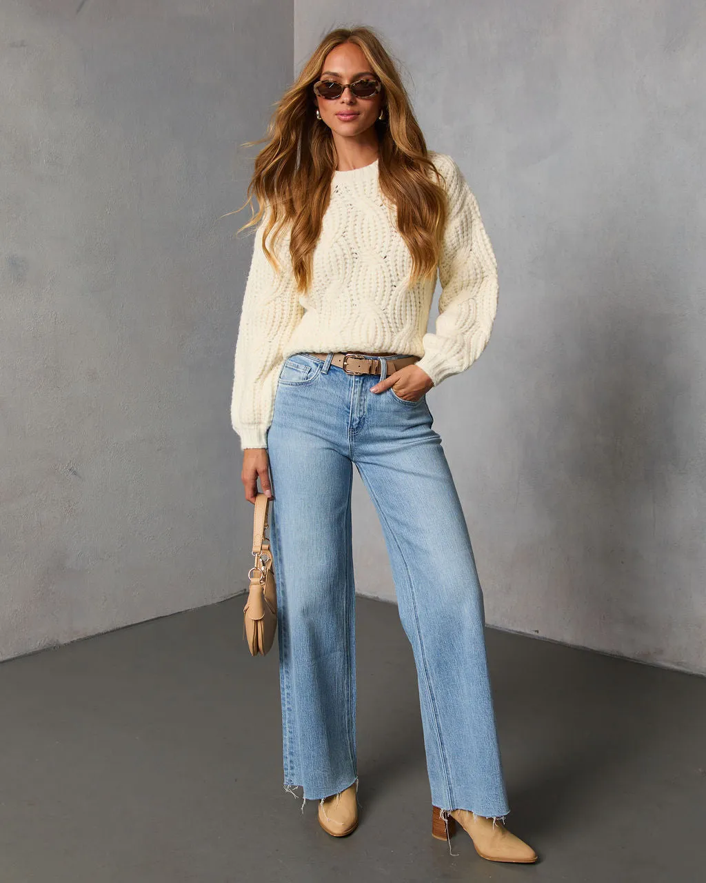 Marosia Twisted Cable Knit Sweater sold by Vici product image thumbnail 2