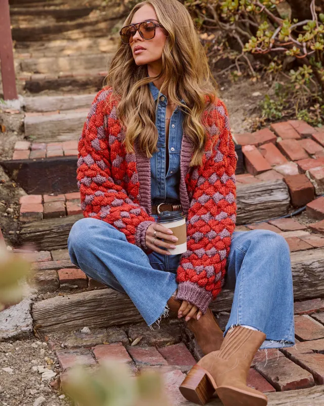 Grateful Gather Knit Abstract Cardigan sold by Vici