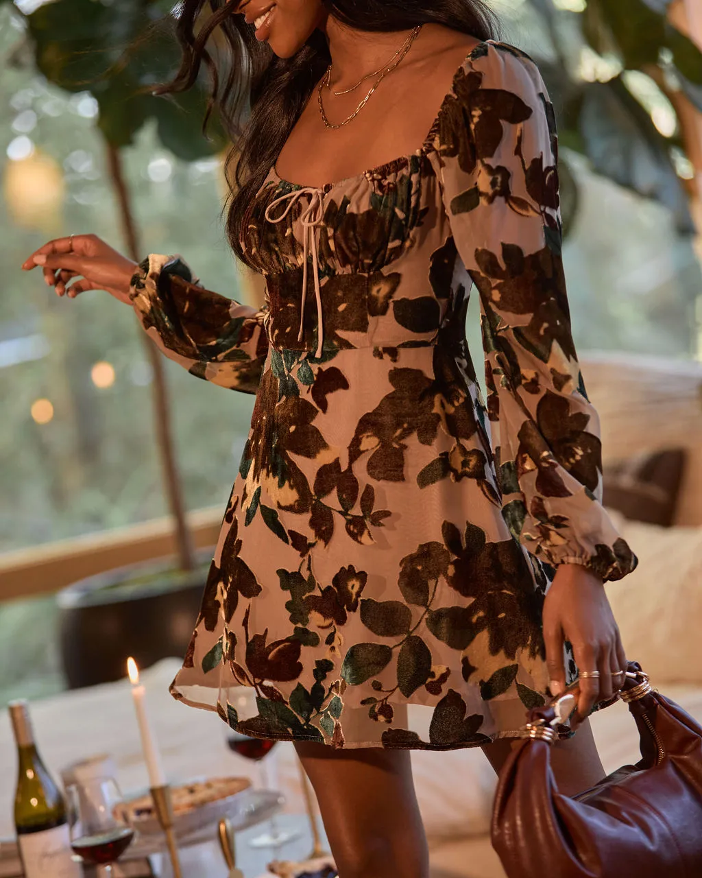 Velora Burnout Velvet Mini Dress sold by Vici