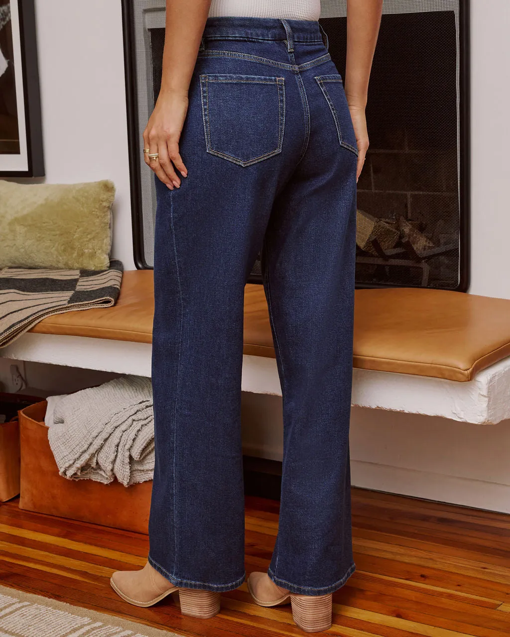 Ruey Pleated Stretch Denim Jeans sold by Vici product image thumbnail 4