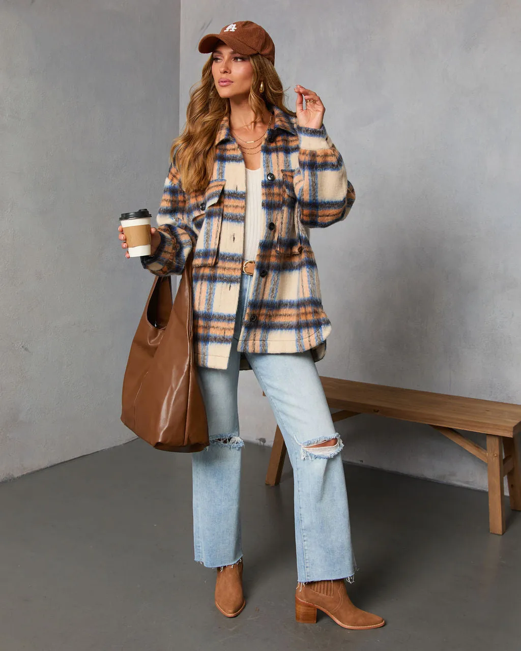 Haystack Heavyweight Plaid Jacket sold by Vici