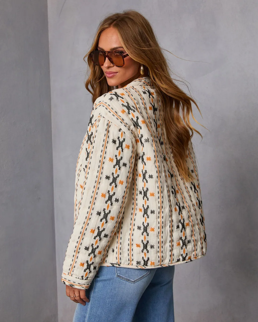 Sadena Printed Abstract Quilted Jacket sold by Vici product image thumbnail 4