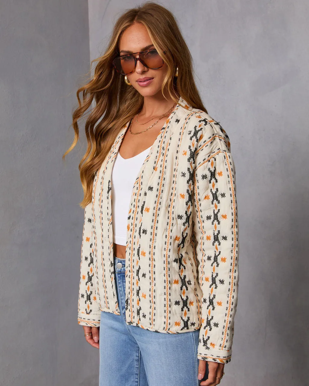 Sadena Printed Abstract Quilted Jacket sold by Vici product image thumbnail 3