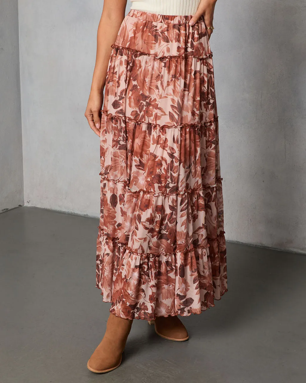 Gypsy Petal Printed Tiered Maxi Skirt sold by Vici product image thumbnail 2