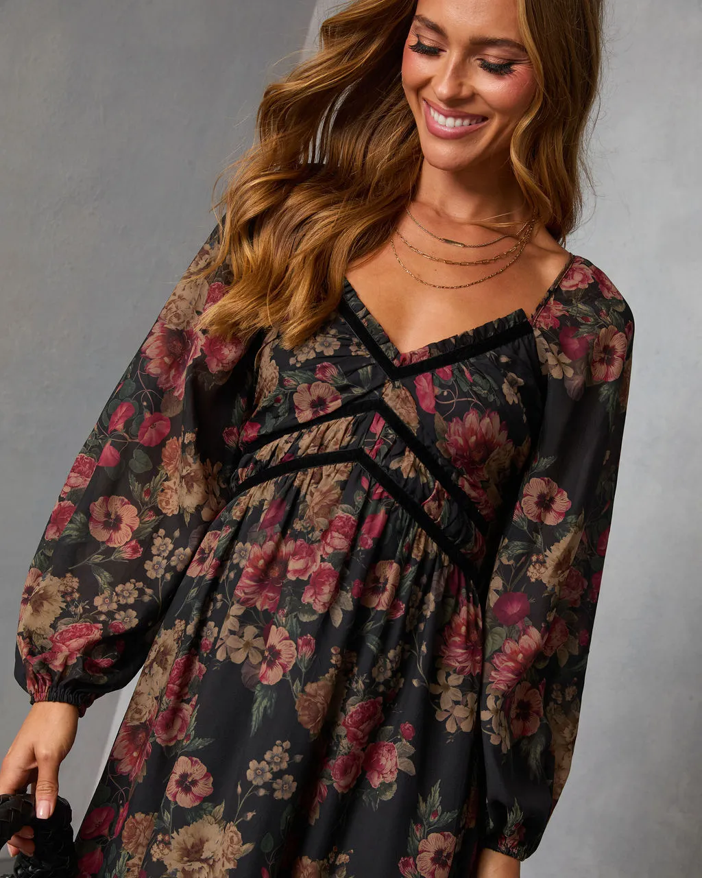 Peony Dust Printed Midi Dress sold by Vici product image thumbnail 2