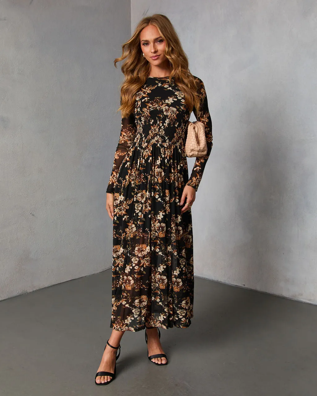 Solflower Printed Mesh Midi Dress sold by Vici product image thumbnail 5
